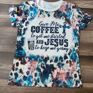 Coffee & Jesus Graphic T-shirt Size SMALL NEW